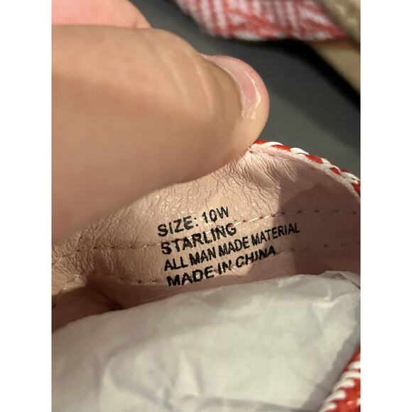 Easy Street NWT Women's Starling Slip-On Woven Sandals Red & White Size 10 - Picture 7 of 7